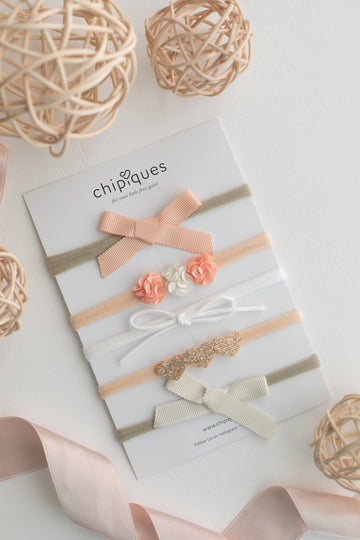 Set of 5 Salmon Bands for Babies