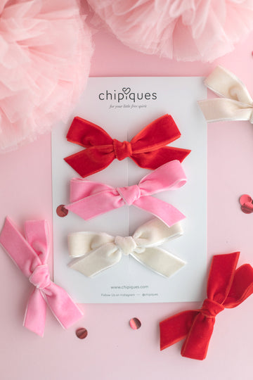 3-Piece Velvet Ribbon Clip Buckle Set