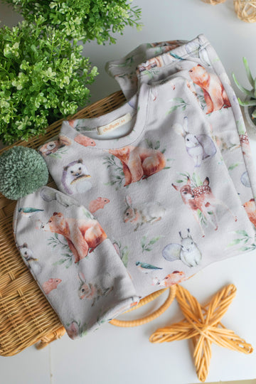 Forest Themed Lycra Velvet 3 Piece Set