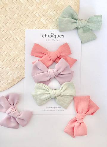 3'lu Pastel Balerin Fiyonk Klips Set