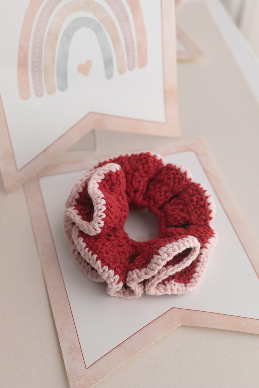 Crochet Kırmızı Maxi Scrunchie Toka